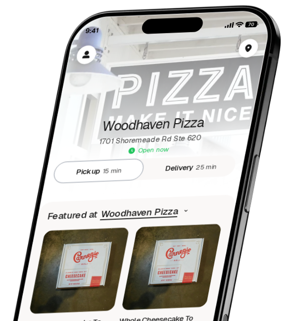 Woodhaven Pizza app preview